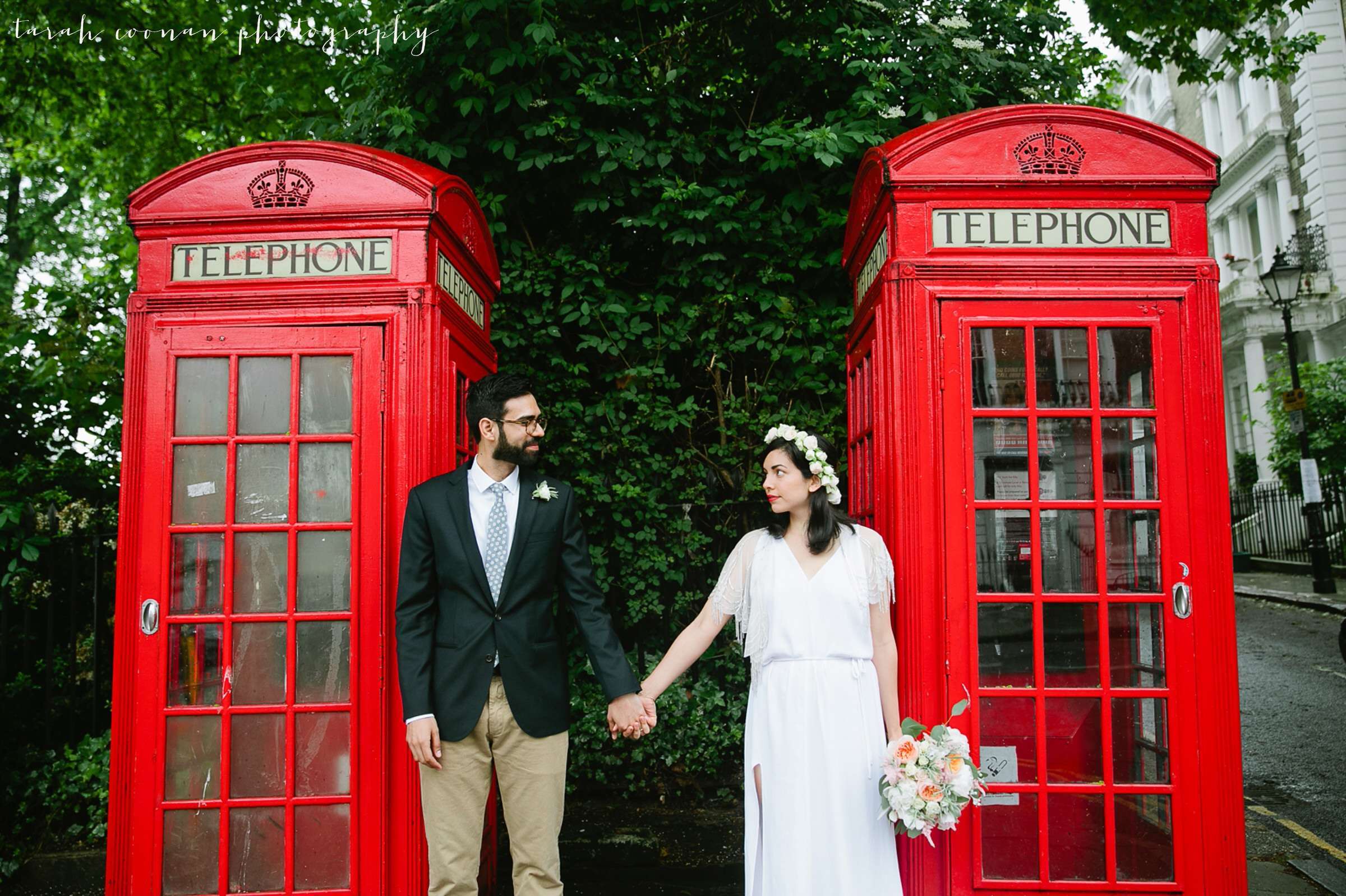 london red phone box wedding