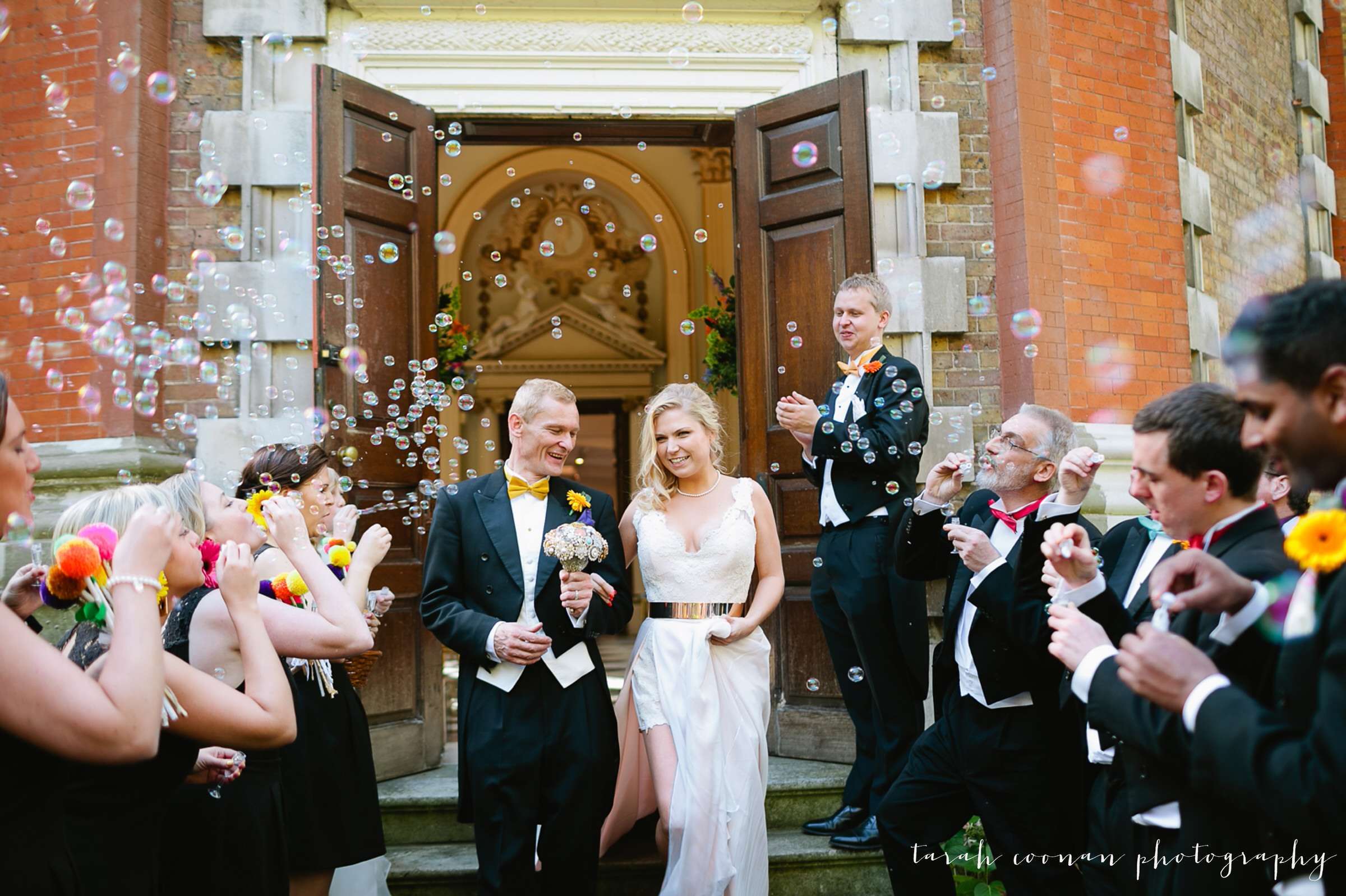 wedding bubble exit