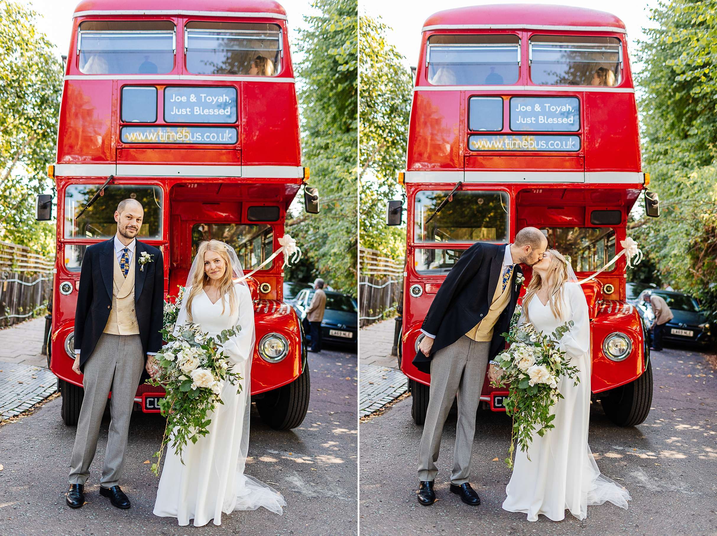 london red bus wedding