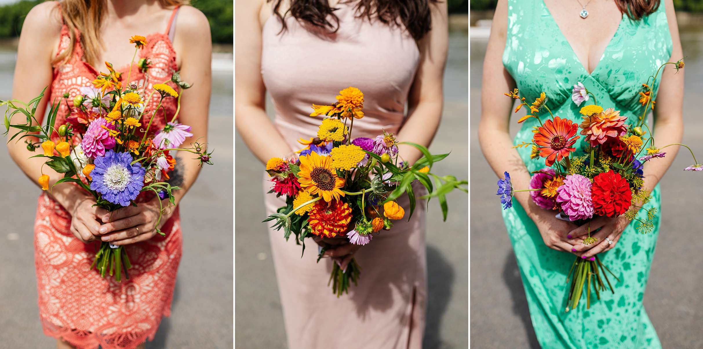 colourful wedding bouquets